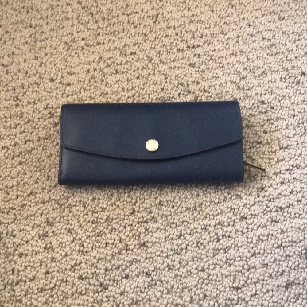 Mk Navy , yellow and white wallet